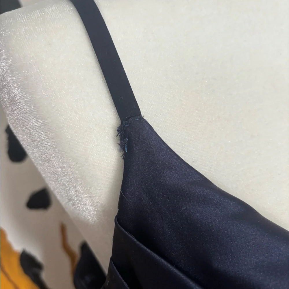 Navy Satin Evening Dress - Picture 5 of 9